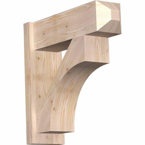 Ekena Millwork 8 in. x 24 in. x 24 in. Douglas Fir Westlake Craftsman Smooth Outlooker