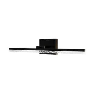 Merrin 24 in. 1 Light Black LED Vanity Light Bar with with Bubble Process and Adjustable Fixture