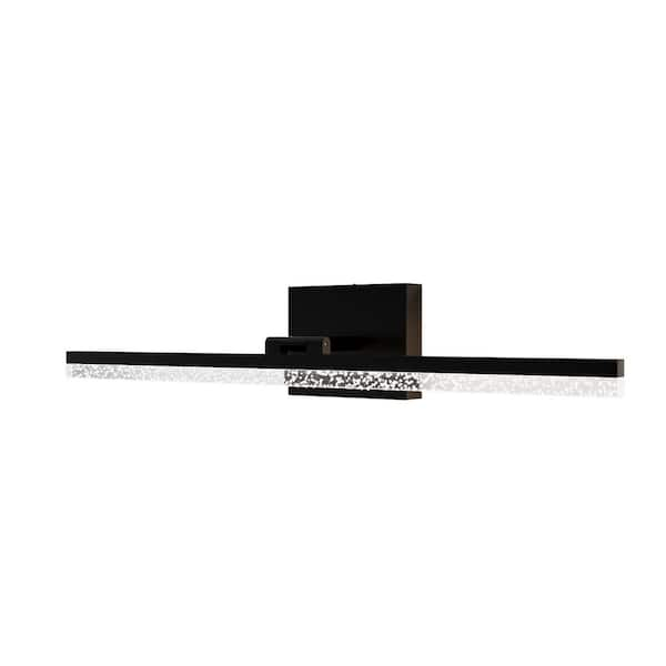 Merrin 24 in. 1 Light Black LED Vanity Light Bar with with Bubble Process and Adjustable Fixture