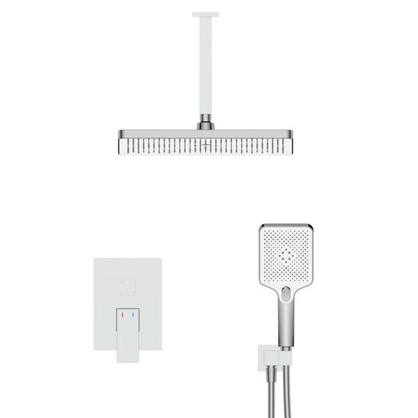 Lukvuzo 3Spray 12 in. Dual Shower Head Wall Mount Fixed and Handheld