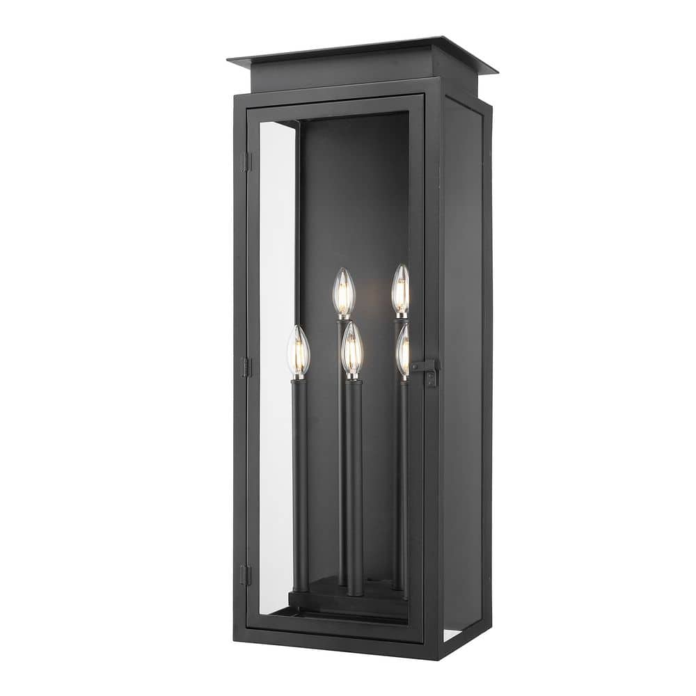 Nova 32 inch Weather Resistant Black 5 Light Outdoor Wall Lantern Sconce wi