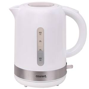 Cream Color Stainless Steel Cordless Pyramid Electric Kettle with