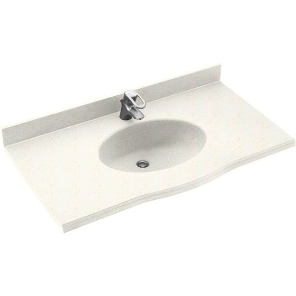Swanstone Europa 49 in. Solid Surface Vanity Top with Basin in Baby's Breath-DISCONTINUED