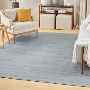 Washable Essentials Aqua 8 ft. x 10 ft. All-over design Contemporary Area Rug