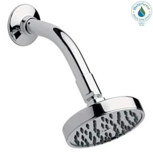 Explora 1-Spray Pattern with 1.7 GPM 3.9 in. Wall Mount Rain Fixed Shower Head With Arm and Flange in Polished Chrome