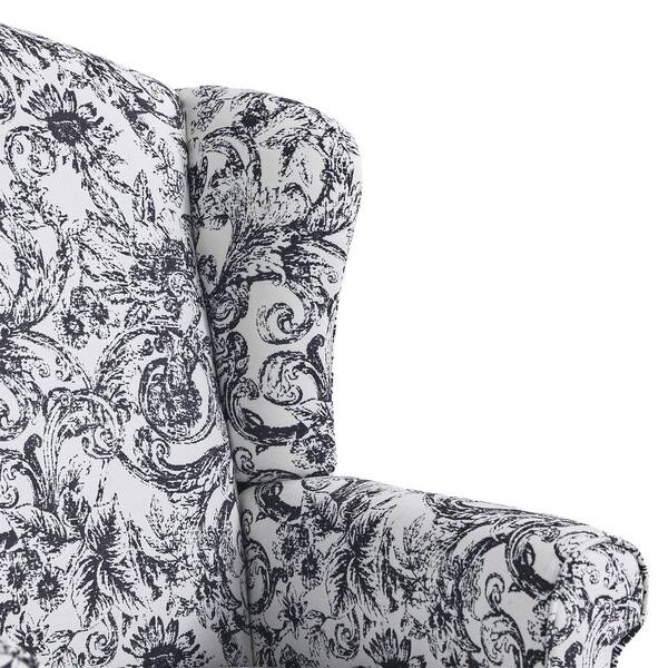 Uixe Mid-Century Retro Style Rococo Black Chenille Upholstered