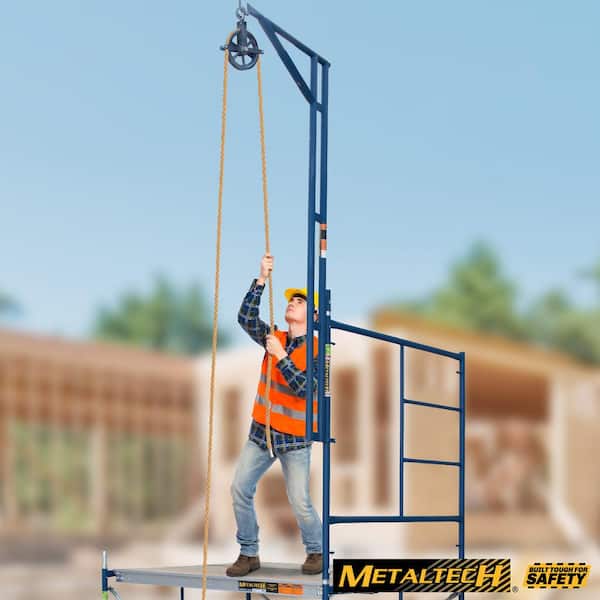 250-lb-capacity Gin Block Pulley, Pulley Wheel Scaffolding Tool Compatible with Metaltech Hoist Pulley System