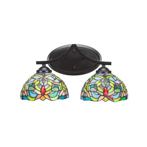 Unbranded Cleveland 15.75 in. 2-Light Matte Black Vanity Light