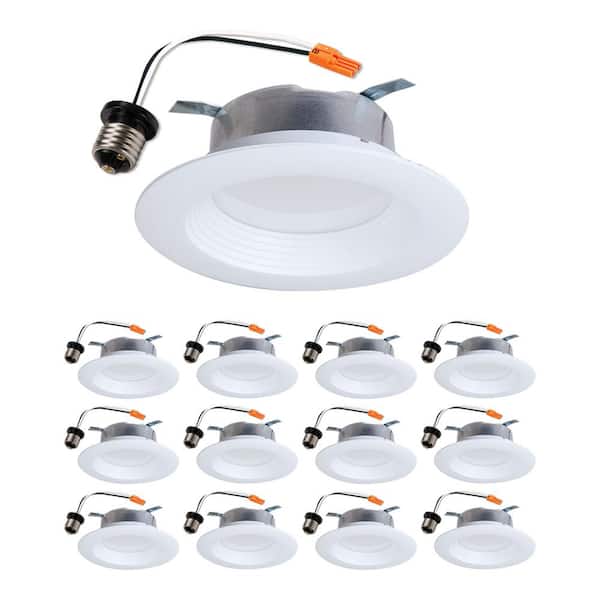 HALO LTE 4 in. Integrated LED Recessed Trim, 600lm, 90 CRI, 3000K, Housing Required New Construction or Remodel (12-Pack)