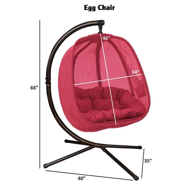 red hanging egg chair