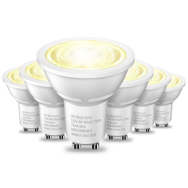 35-Watt Equivalent GU10 No-Dimmable Track Lighting 80+ CRI Frosted Flood LED Light Bulb, Bright White 2700K (6-Pack)