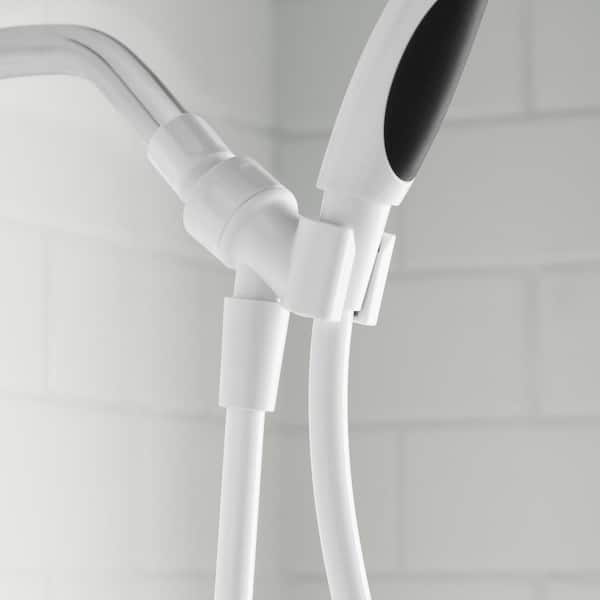6-Spray Patterns with 1.8 GPM 3.8 in. Tub Wall Mount Handheld Shower Head in White with 60 in. PVC hose