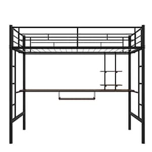 DHP Alana Silver Full Metal Loft Bed With Desk DE85862