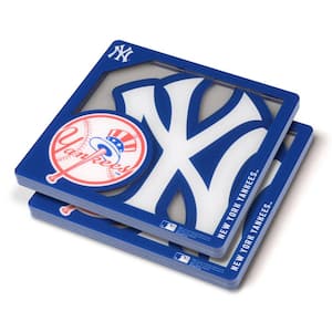 MLB New York Yankees 3D Logo 2-Piece Assorted Colors Acrylic Coasters