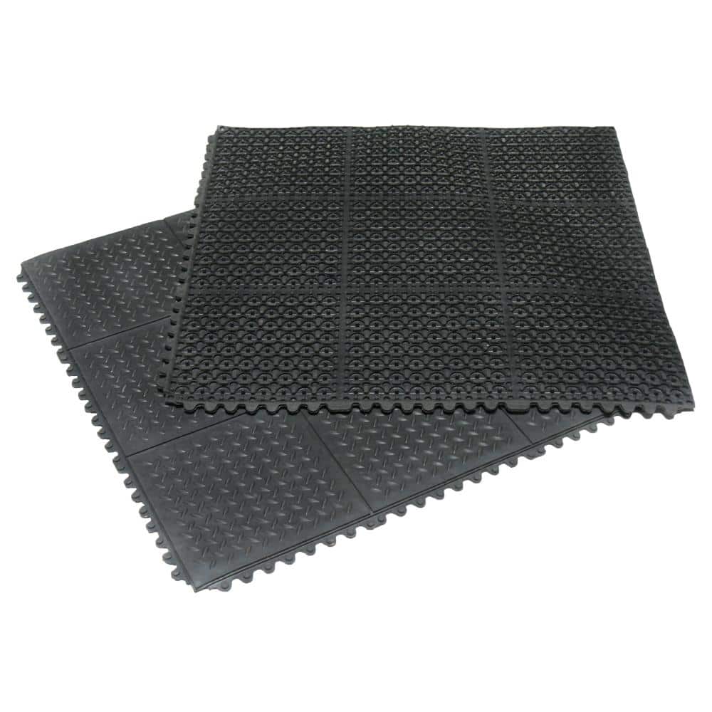 Revolution Diamond-Plate Black 36 in. x 36 in. x 0.5 in. Gym/Excercise Rubber Flooring Tiles 4-TilesCase (36 sq. ft.) price history on PriceWatchPro
