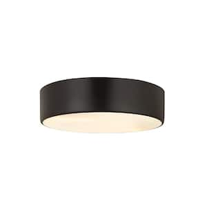 Harley 16 in. 3-Light Matte Black Flush Mount