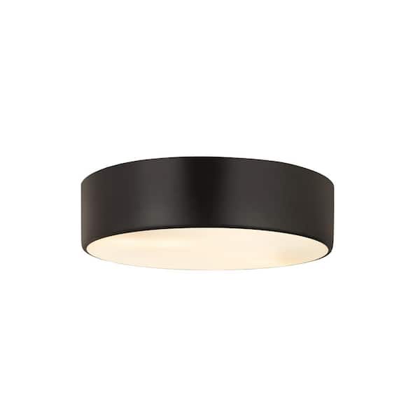 Unbranded Harley 16 in. 3-Light Matte Black Flush Mount