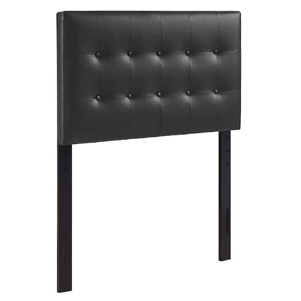 Emily Black Twin Upholstered Vinyl Headboard