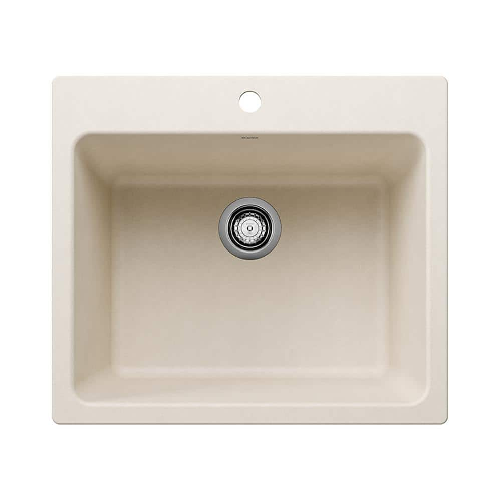 Blanco Liven 25 In X 22 In X 12 In Granite Undermount Laundry Sink   Soft White Blanco Utility Sinks 443079 64 1000 