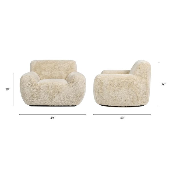 Cream sheepskin online chair