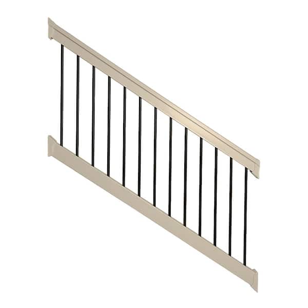Weatherables Bellaire 3 ft. H x 96 in. W Khaki Vinyl Stair Railing Kit
