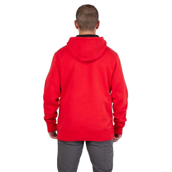 Men's Medium Red Midweight Long-Sleeve Pullover Hoodie