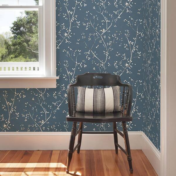 Chesapeake Tadley Blue Branch Paper Strippable Roll Wallpaper (Covers 56.4 sq. ft.)
