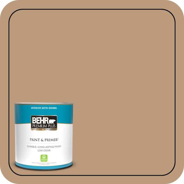 BEHR PREMIUM PLUS 1 qt. #MQ2-03 Key to The City Satin Enamel Low Odor Interior Paint & Primer