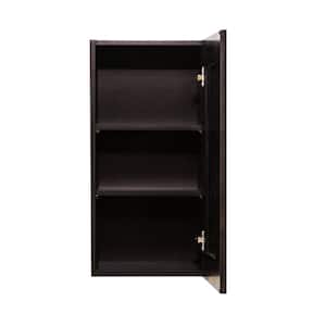 Anchester Assembled 18 in. x 30 in. x 12 in. Wall Cabinet with 1 Door 2 Shelves in Dark Espresso