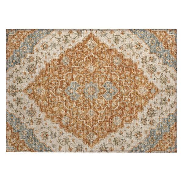 Chantille Machine Washable Indoor/Outdoor Abstract ACN3134 Terracotta 3 ft. x 4 ft. Area Rug