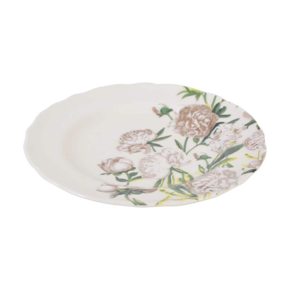 White Floral Porcelain 12-Piece Dinnerware Set