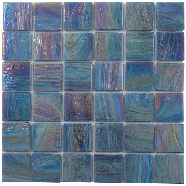 Apollo Tile Celestial 12 in. x 12 in. Glossy Midnight Blue Glass Mosaic Wall and Floor Tile (10 sq. ft./Case) (10-Pack)