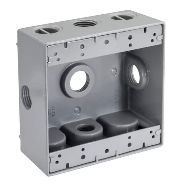 Southwire 1/2 in. Weatherproof 5-Hole Side Opening Double Gang Electrical Box