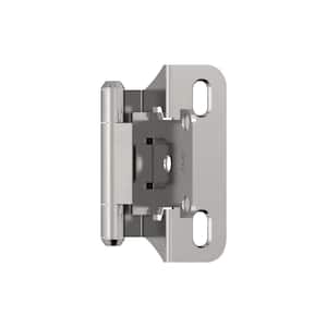 Polished Chrome 1/4 in (6 mm) Overlay Self Closing, Partial Wrap Cabinet Hinge (2-Pack)