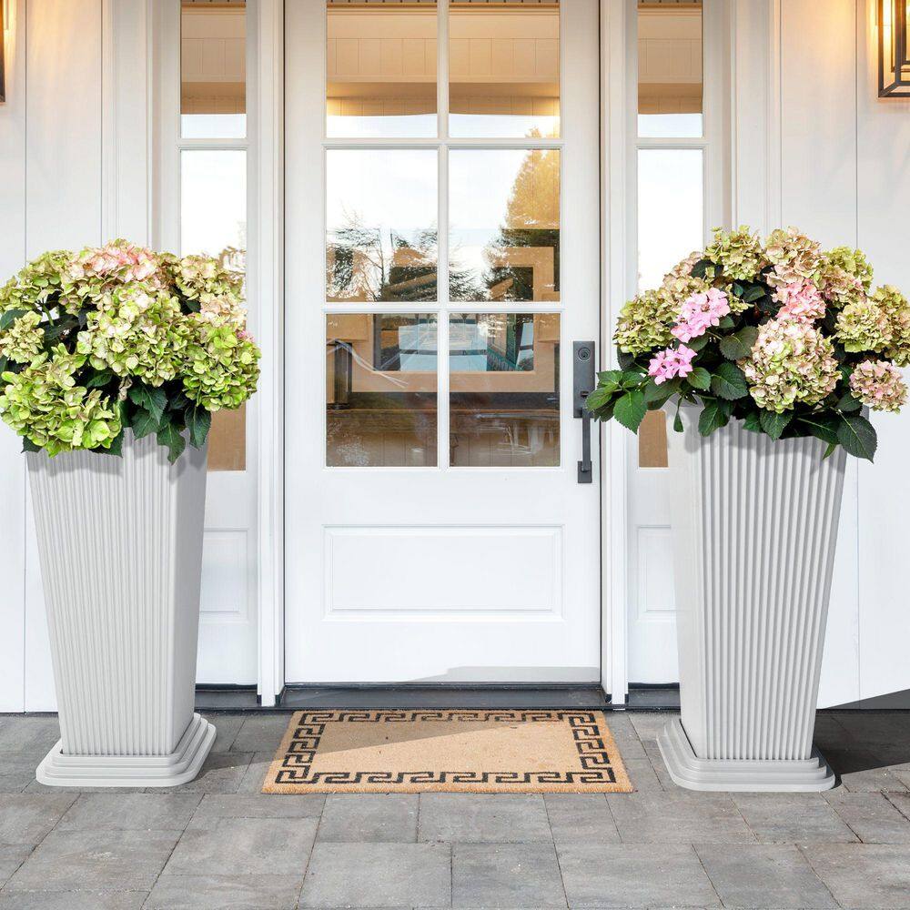 24 in. Tall White Plastic Planter (2-Pack) price history on PriceWatchPro