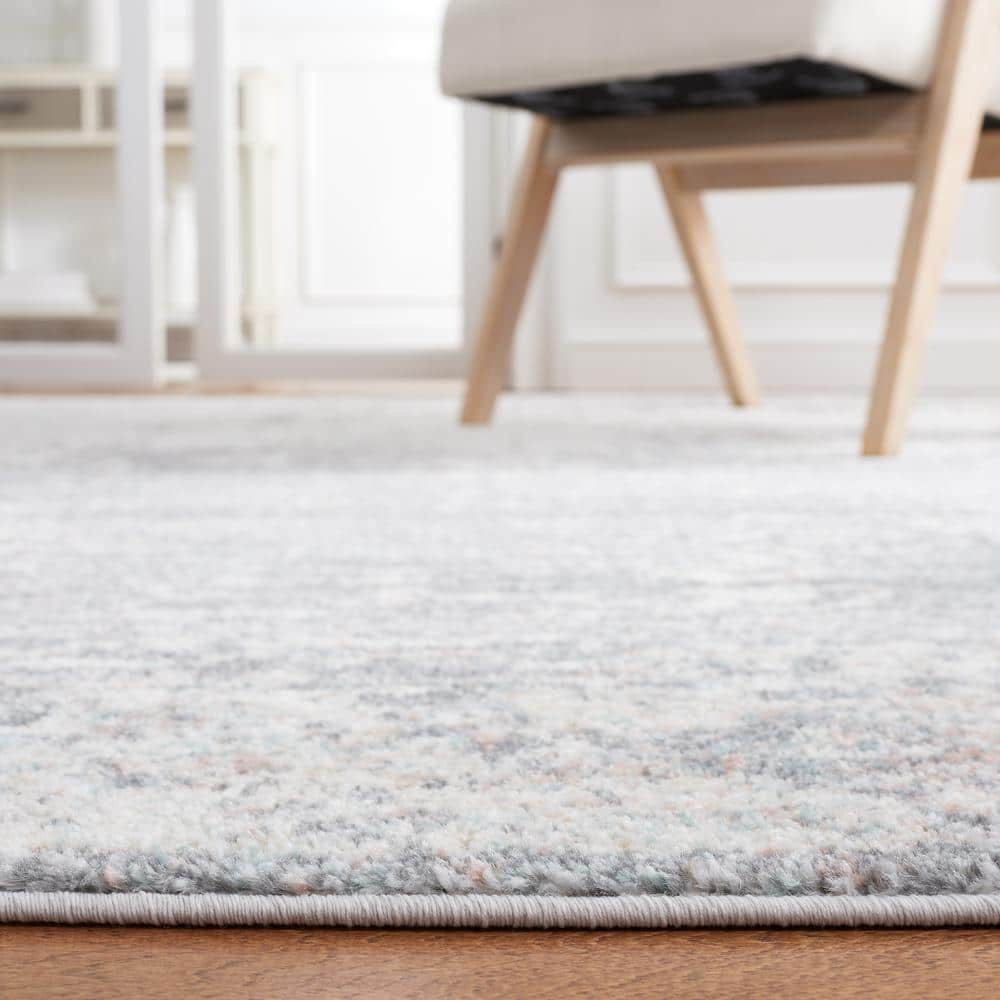 Amsterdam Gray and Beige Synthetic Area Rug