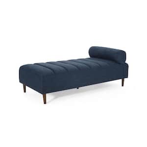 Lancer Navy Blue Fabric Bolster Pillow Chaise Lounge
