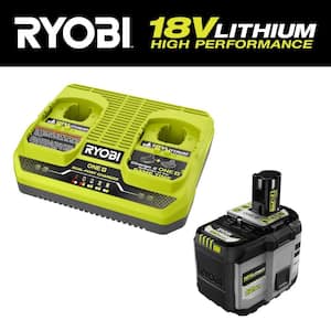 ONE+ 18V Dual-Port Simultaneous Charger with ONE+ 18V 12.0 Ah Lithium-Ion HIGH PERFORMANCE Battery