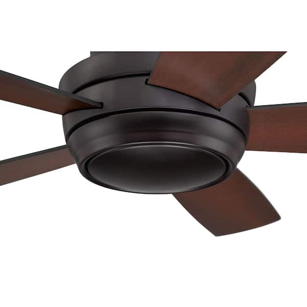44 in. Oiled Bronze, Oiled Bronze/Walnut Blades Flush Mount Standard Ceiling Fan w/ Integrated LED and Controls Included