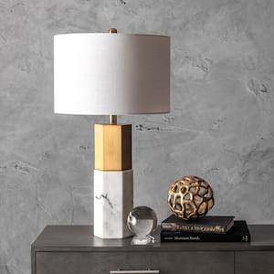 Lafayette 27 in. Marble Contemporary Table Lamp, Dimmable
