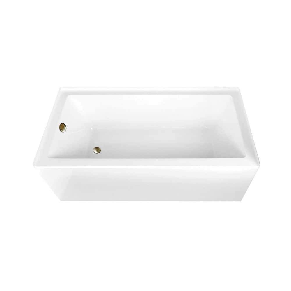 Aqua Eden 66 in. x 32 in. Acrylic Rectangular Alcove Soaking Bathtub with Left Drain in Glossy White/Antique Brass price history on PriceWatchPro