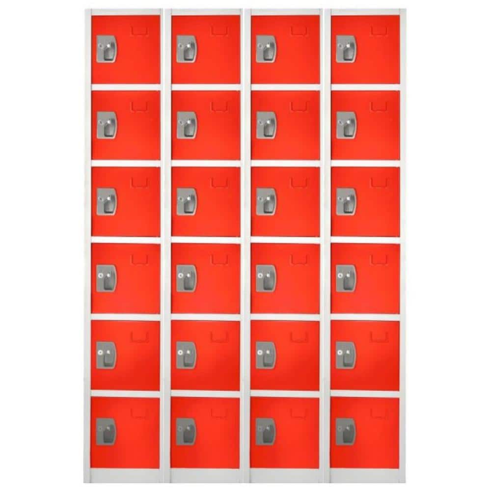 AdirOffice 629-Series 72 in. H 6-Tier Steel Key Lock Storage Locker Free  Standing Cabinets for Home, School, Gym, Red (4-Pack) 629-206-RED-4PK - The  Home Depot