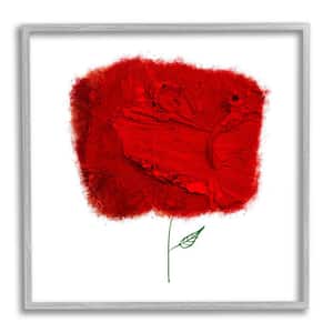 "Nerudo Rose Interpretation Modern Red Floral" by Atelier Poster Framed Nature Wall Art Print 12 in. x 12 in.