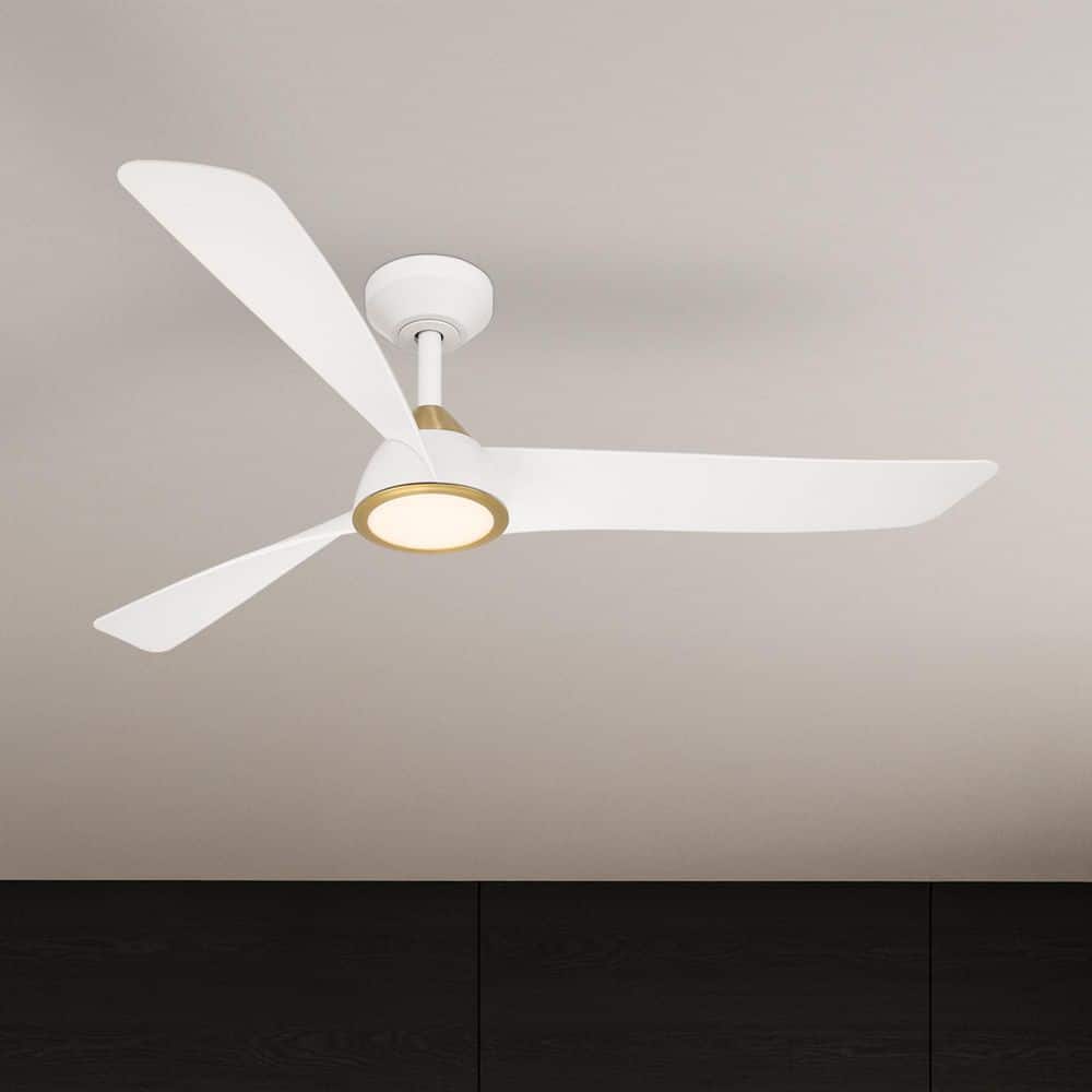 Hermosa 52 in. Indoor/Covered Outdoor Matte White Modern Ceiling Fan with Integrated 5CCT LED with Remote Control price history on PriceWatchPro