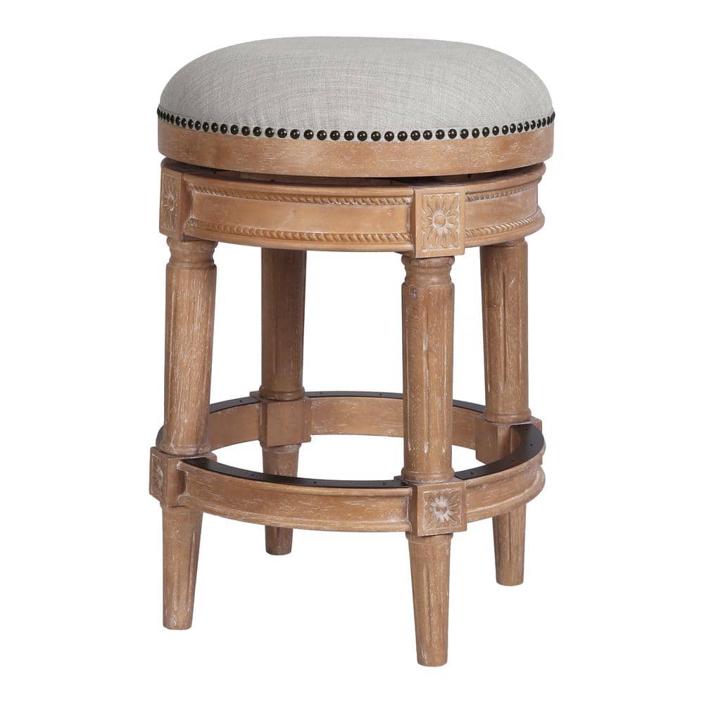 Chapman 26" Weathered Natural Oak Backless Swivel Bar Stool