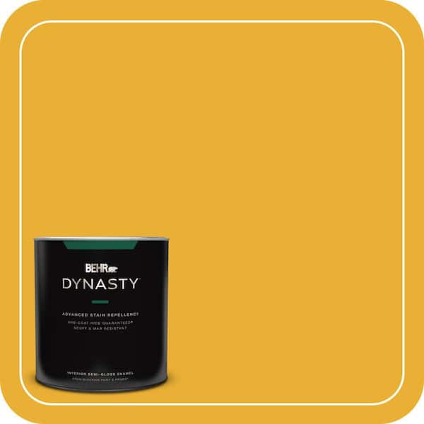 BEHR DYNASTY 1 qt. #P280-7 Midsummer Gold Semi-Gloss Enamel Interior Stain-Blocking Paint and Primer