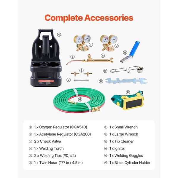 Victor Type HD 300 Series Oxygen/Acetylene Welding Tip Set - 6 Piece Swan Tip Kit