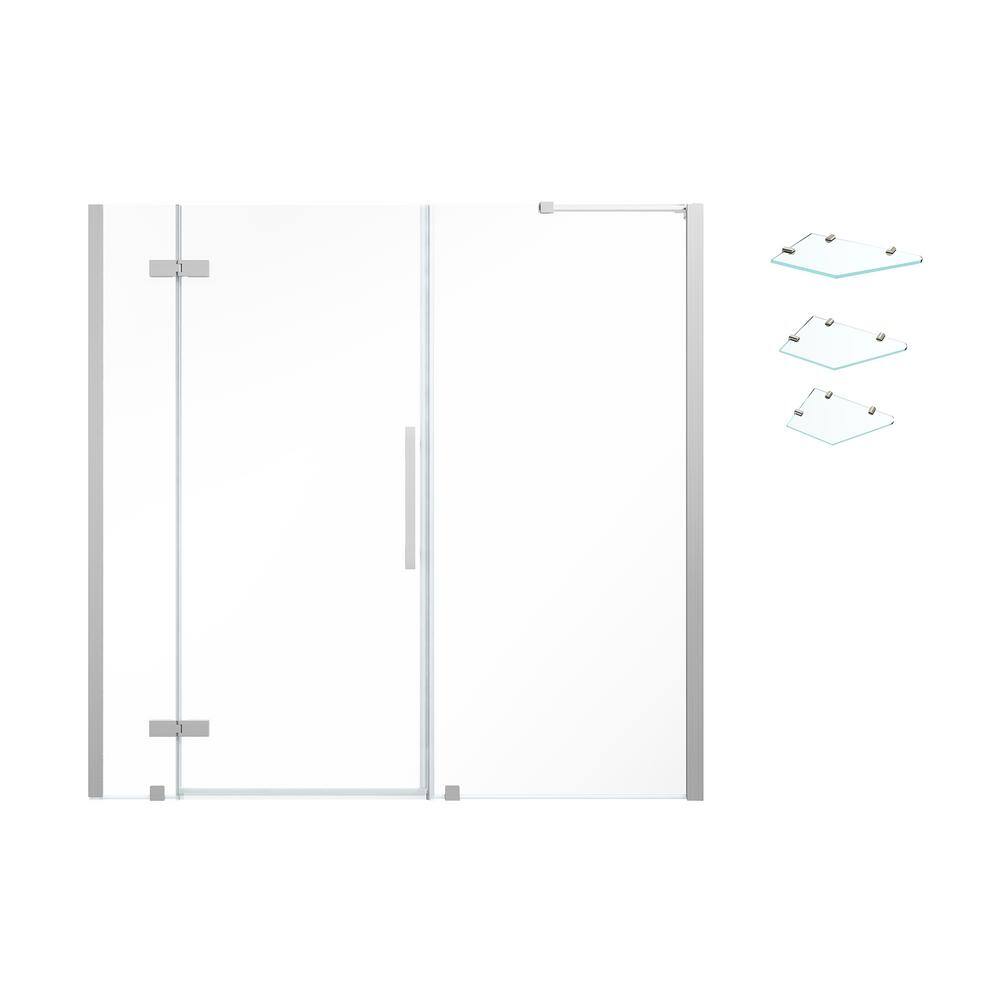Endless Tampa Satin Nickel Frameless Shower Kit with Shelves