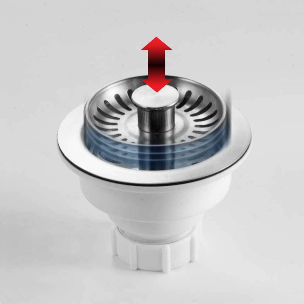 EZ Grip Stainless Steel Push-Pop Kitchen Sink Strainer, 3.5 inch