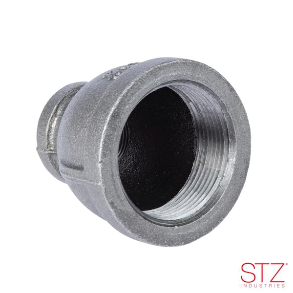 STZ Pipe Decor 1-1/4 in. x 1/2 in. Black Iron Pipe Reducer